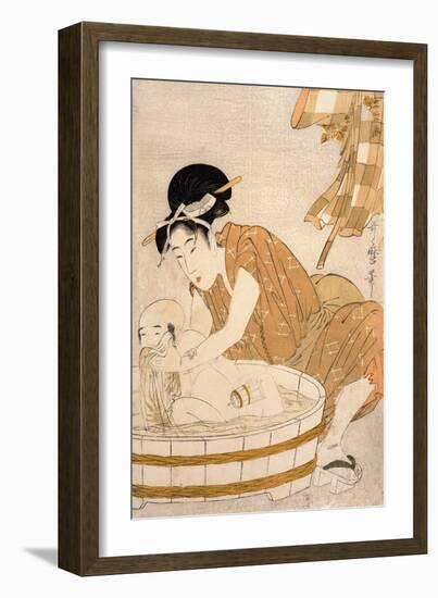 The Bath, Edo Period-Kitagawa Utamaro-Framed Giclee Print