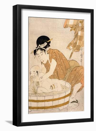 The Bath, Edo Period-Kitagawa Utamaro-Framed Giclee Print