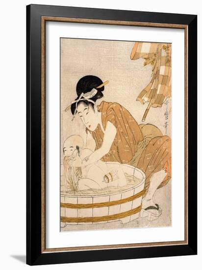 The Bath, Edo Period-Kitagawa Utamaro-Framed Giclee Print