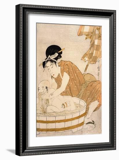 The Bath, Edo Period-Kitagawa Utamaro-Framed Giclee Print