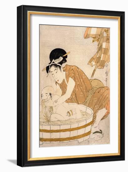 The Bath, Edo Period-Kitagawa Utamaro-Framed Giclee Print