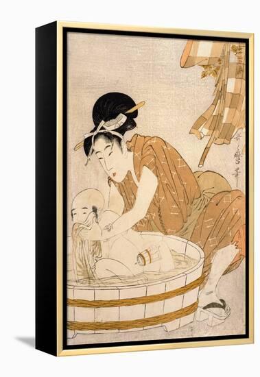 The Bath, Edo Period-Kitagawa Utamaro-Framed Premier Image Canvas