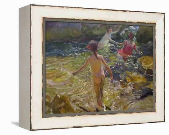 The Bath, Javea-Joaquín Sorolla y Bastida-Framed Stretched Canvas