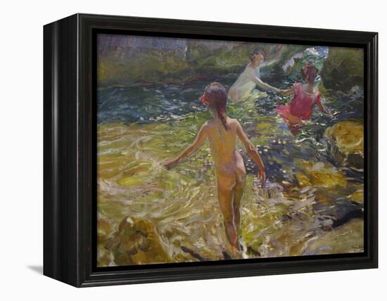 The Bath, Javea-Joaquín Sorolla y Bastida-Framed Stretched Canvas