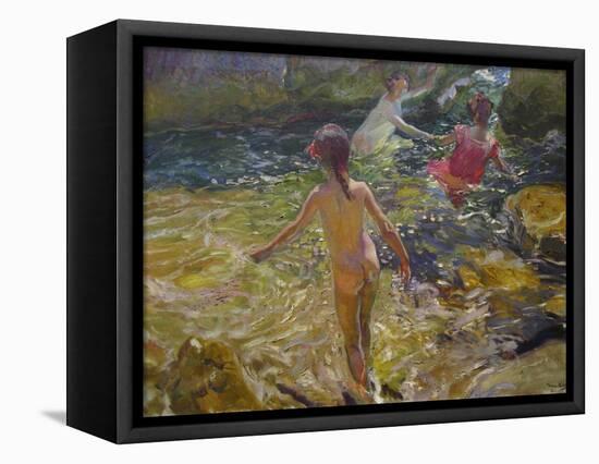 The Bath, Javea-Joaquín Sorolla y Bastida-Framed Stretched Canvas