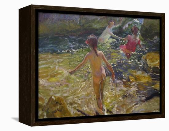 The Bath, Javea-Joaquín Sorolla y Bastida-Framed Stretched Canvas