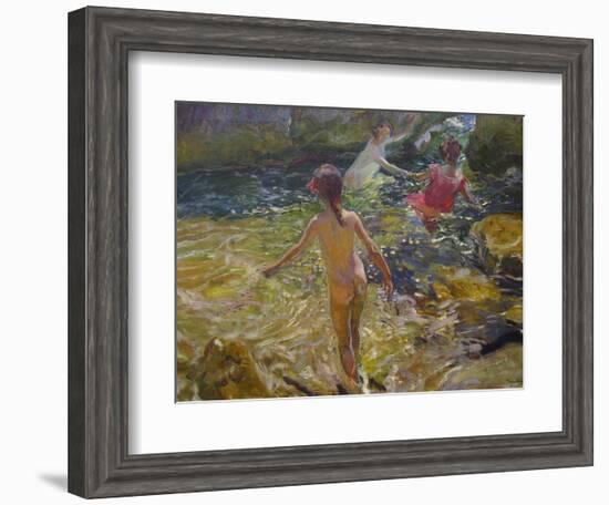 The Bath, Javea-Joaquín Sorolla y Bastida-Framed Art Print