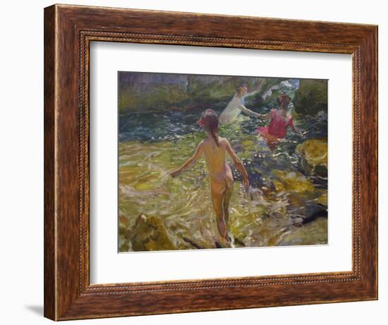 The Bath, Javea-Joaquín Sorolla y Bastida-Framed Art Print