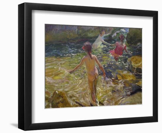 The Bath, Javea-Joaquín Sorolla y Bastida-Framed Art Print