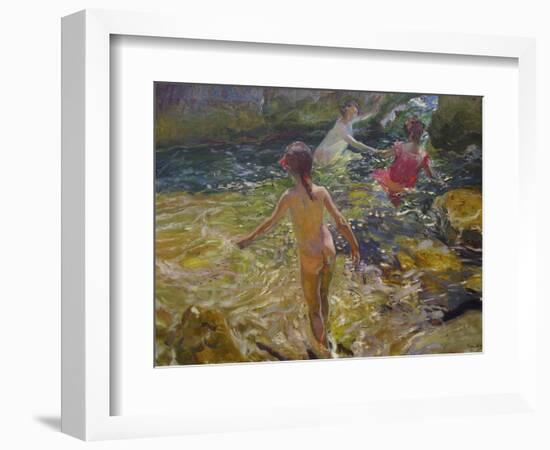 The Bath, Javea-Joaquín Sorolla y Bastida-Framed Art Print