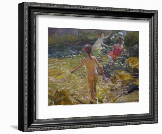 The Bath, Javea-Joaquín Sorolla y Bastida-Framed Art Print