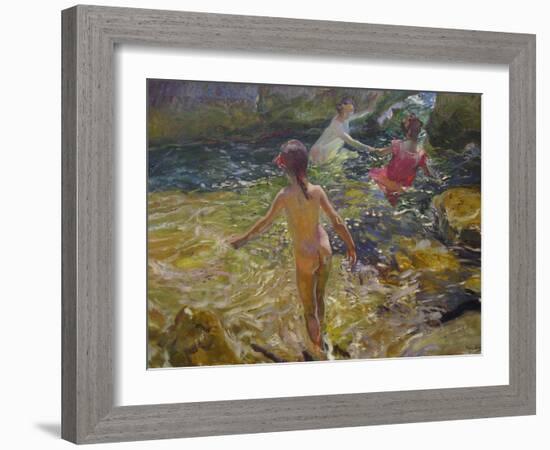 The Bath, Javea-Joaquín Sorolla y Bastida-Framed Art Print