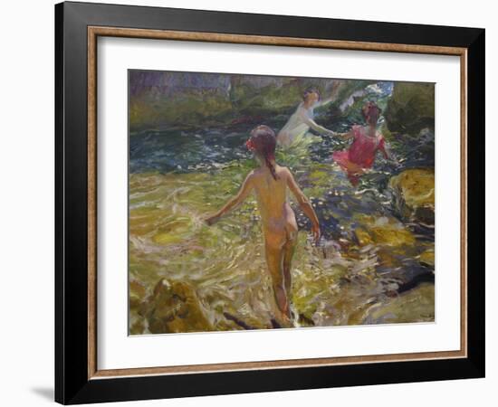 The Bath, Javea-Joaquín Sorolla y Bastida-Framed Art Print