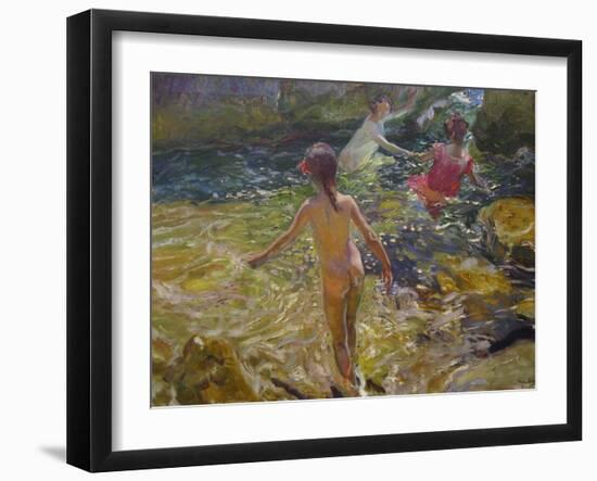 The Bath, Javea-Joaquín Sorolla y Bastida-Framed Art Print