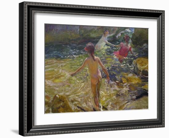 The Bath, Javea-Joaquín Sorolla y Bastida-Framed Art Print