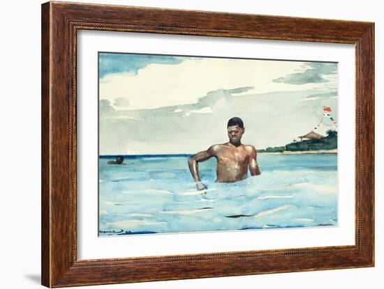 The Bather, 1899-Winslow Homer-Framed Giclee Print