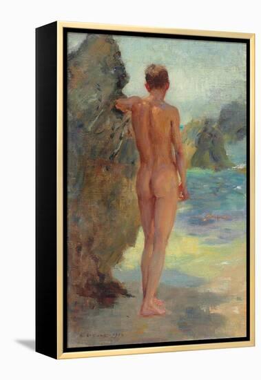 The Bather, 1912 (Oil on Canvas)-Henry Scott Tuke-Framed Premier Image Canvas