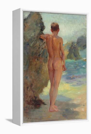 The Bather, 1912 (Oil on Canvas)-Henry Scott Tuke-Framed Premier Image Canvas