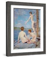 The Bathers, 1889-Henry Scott Tuke-Framed Giclee Print
