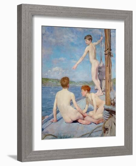 The Bathers, 1889-Henry Scott Tuke-Framed Giclee Print