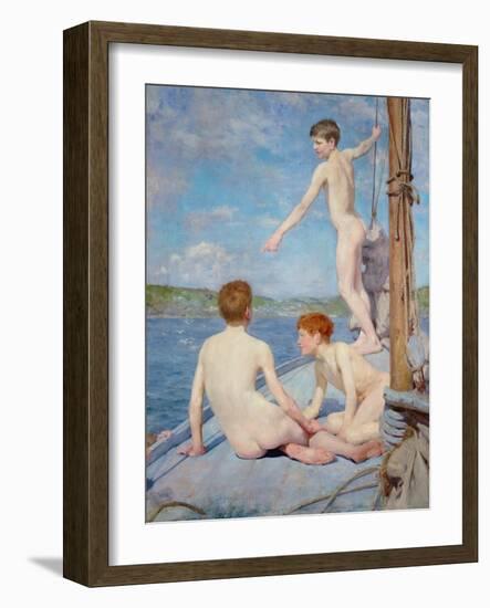 The Bathers, 1889-Henry Scott Tuke-Framed Giclee Print