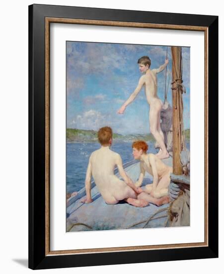 The Bathers, 1889-Henry Scott Tuke-Framed Giclee Print