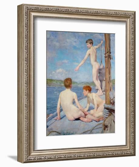 The Bathers, 1889-Henry Scott Tuke-Framed Giclee Print