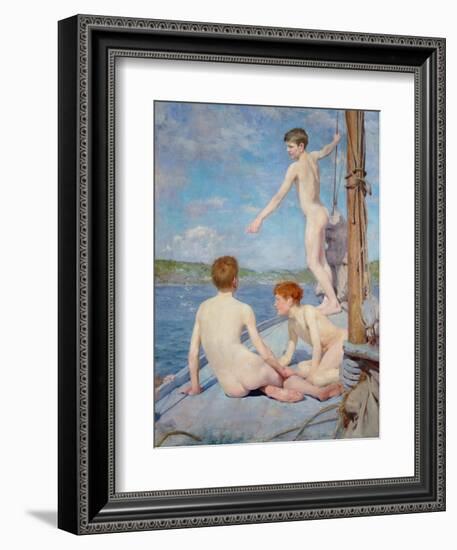 The Bathers, 1889-Henry Scott Tuke-Framed Giclee Print