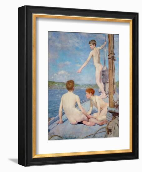 The Bathers, 1889-Henry Scott Tuke-Framed Giclee Print