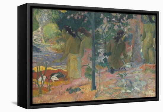The Bathers, by Paul Gauguin, 1897, French Post-Impressionist painting,-Paul Gauguin-Framed Stretched Canvas