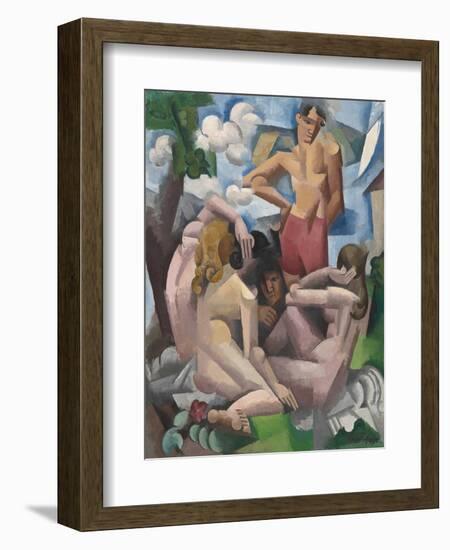 The Bathers, by Roger de La Fresnaye, 1912, French painting,-Roger de La Fresnaye-Framed Art Print