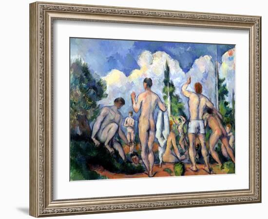 The Bathers, circa 1890-92-Paul Cézanne-Framed Giclee Print