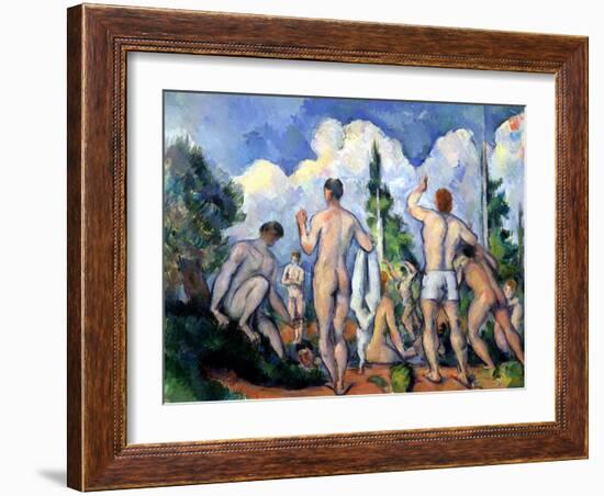 The Bathers, circa 1890-92-Paul Cézanne-Framed Giclee Print