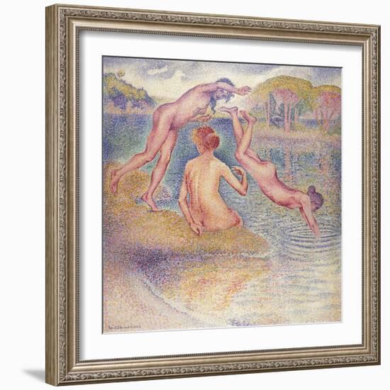 The Bathers (The Joyful Bathing); Les Baigneuses (La Joyeuse Baignade), 1899-1902-Henri Edmond Cross-Framed Giclee Print