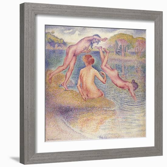 The Bathers (The Joyful Bathing); Les Baigneuses (La Joyeuse Baignade), 1899-1902-Henri Edmond Cross-Framed Giclee Print