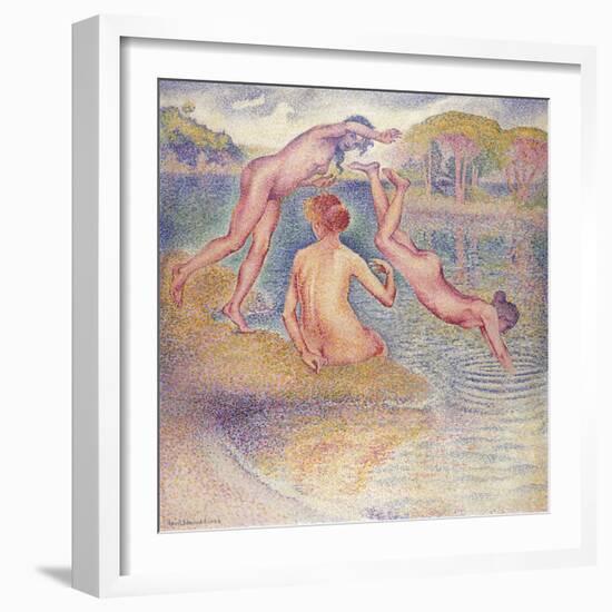 The Bathers (The Joyful Bathing); Les Baigneuses (La Joyeuse Baignade), 1899-1902-Henri Edmond Cross-Framed Giclee Print