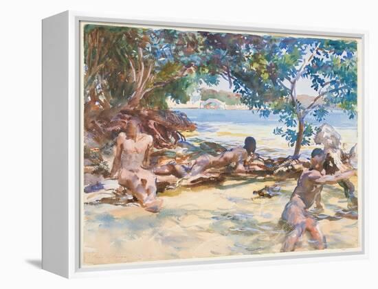 The Bathers (W/C & Gouache over Graphite on Paper)-John Singer Sargent-Framed Premier Image Canvas