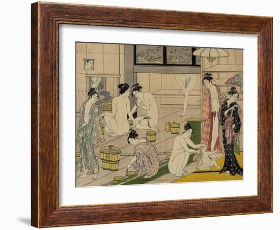 The Bathhouse Women, 1790S-Torii Kiyonaga-Framed Giclee Print