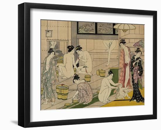 The Bathhouse Women, 1790S-Torii Kiyonaga-Framed Giclee Print