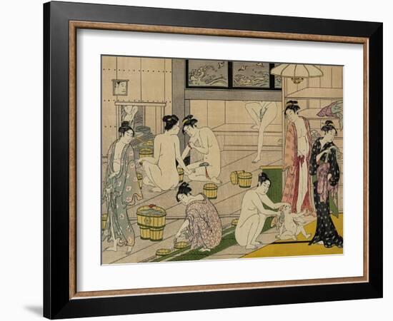 The Bathhouse Women, 1790S-Torii Kiyonaga-Framed Giclee Print