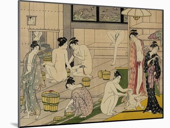 The Bathhouse Women, 1790S-Torii Kiyonaga-Mounted Giclee Print