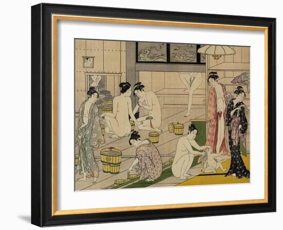 The Bathhouse Women, 1790S-Torii Kiyonaga-Framed Giclee Print