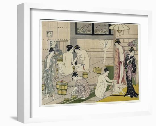 The Bathhouse Women, 1790S-Torii Kiyonaga-Framed Giclee Print