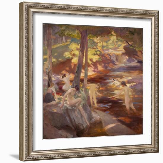 The Bathing Pool-Charles Hodge Mackie-Framed Giclee Print