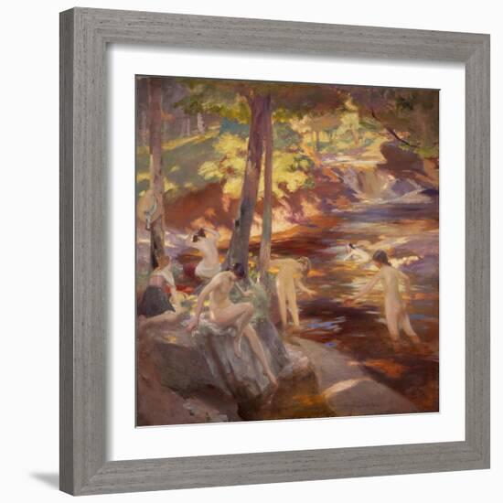 The Bathing Pool-Charles Hodge Mackie-Framed Giclee Print