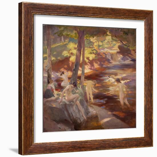 The Bathing Pool-Charles Hodge Mackie-Framed Giclee Print