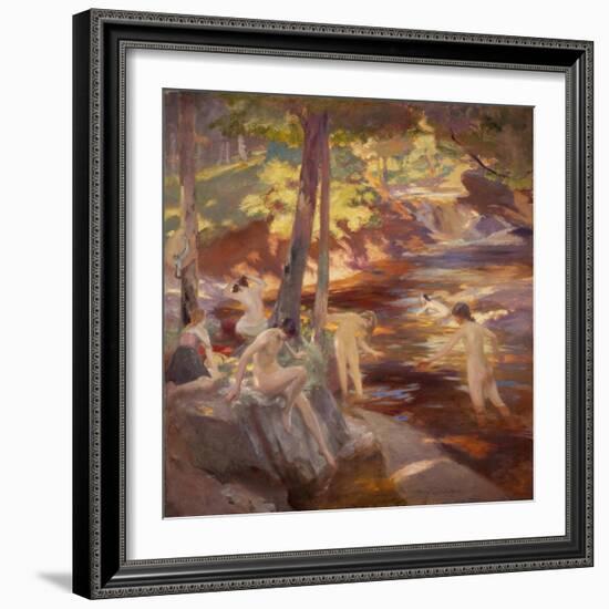 The Bathing Pool-Charles Hodge Mackie-Framed Giclee Print