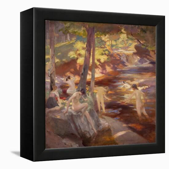 The Bathing Pool-Charles Hodge Mackie-Framed Premier Image Canvas