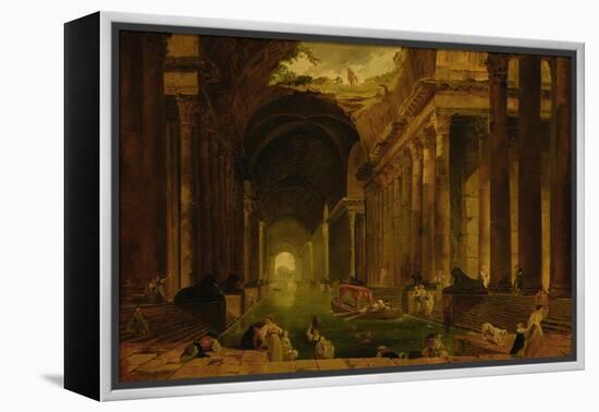The Baths-Hubert Robert-Framed Premier Image Canvas