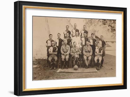 The Battalion Football Team of the First Battalion, the Queen's Own Royal West Kent Regiment-null-Framed Photographic Print